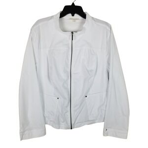 Escape Habitat Clothes Jacket Women XXL White Full Zip Ribbed Mock Neck 42641